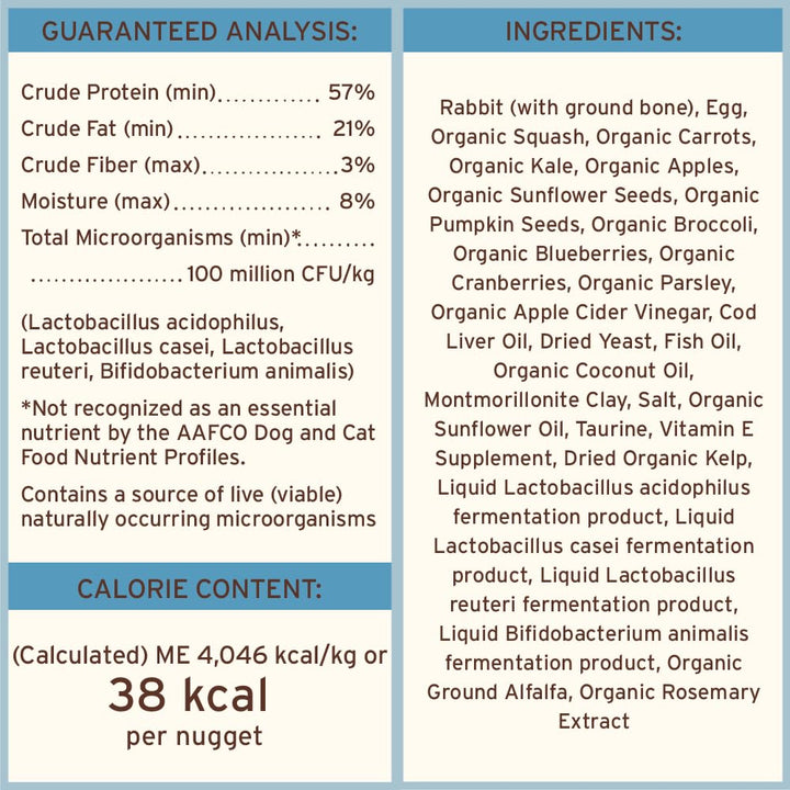 Primal Freeze Dried Raw Cat Food Nuggets, Rabbit, 14 oz