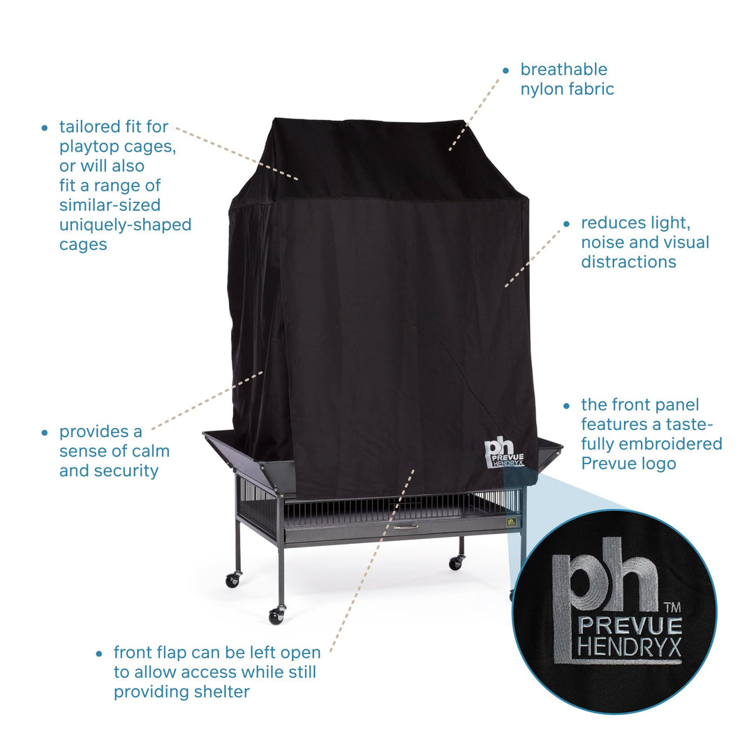 Prevue Pet Products Large Playtop Bird Cage Cover - Black, Size Large