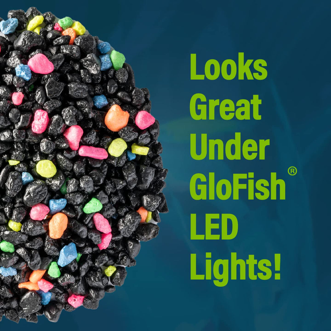 GloFish Aquarium Gravel, Black With Fluorescent Accents, 5 lbs