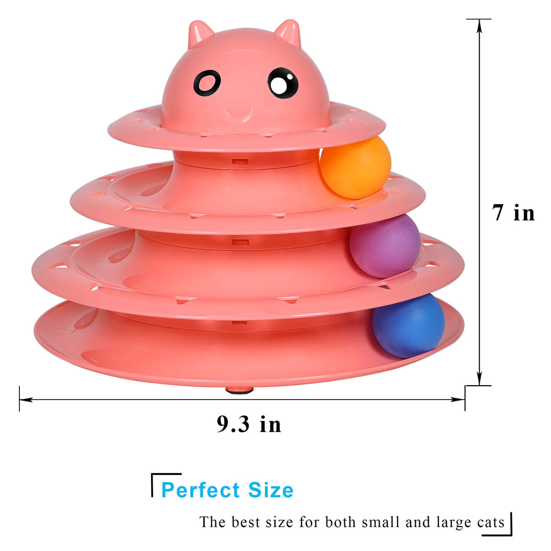 UPSKY Cat Toy Roller 3-Level Turntable Cat Toys with Six Colorful Balls
