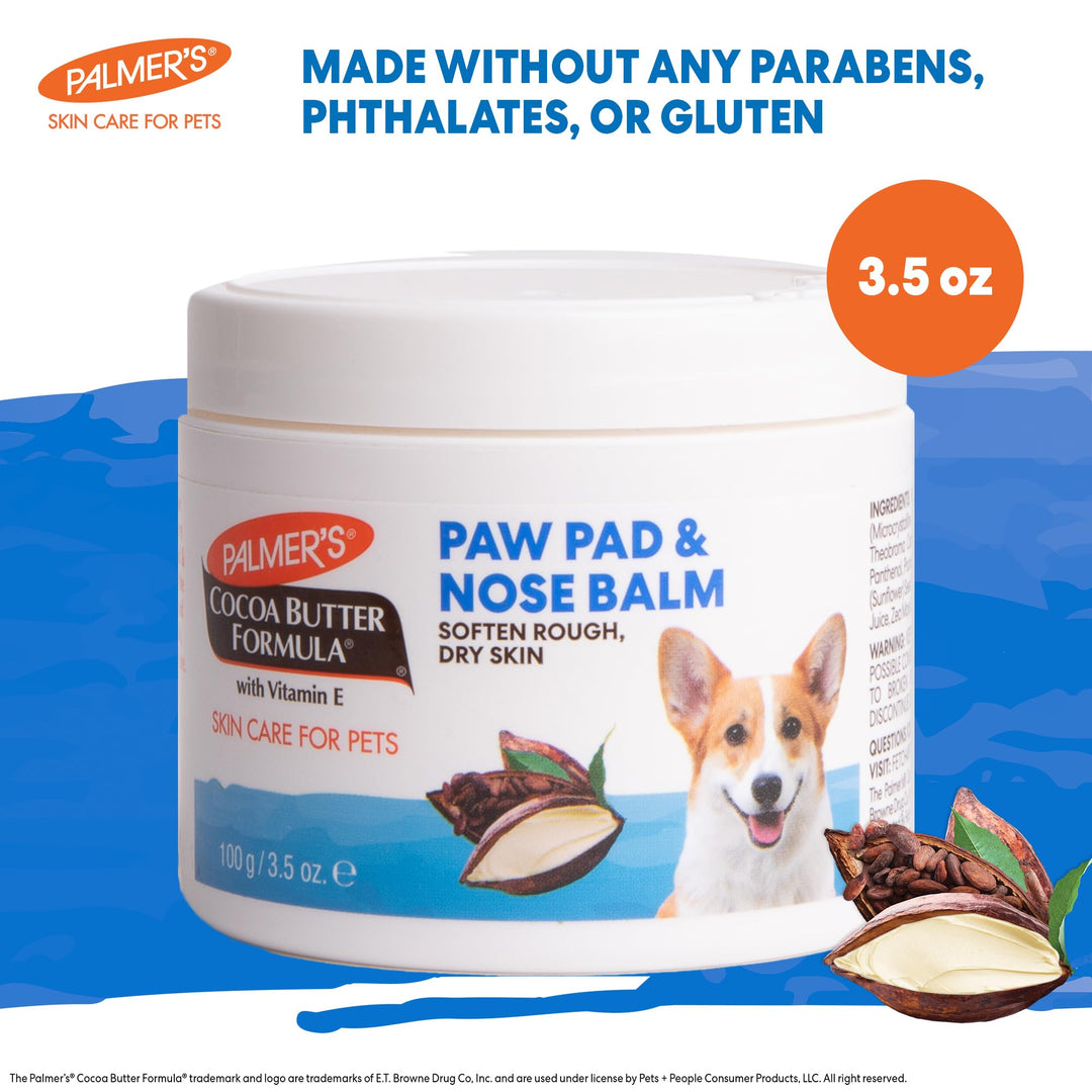 Palmers for Pets Cocoa Butter Paw Pad and Nose Balm for Dogs, 3.5 Oz