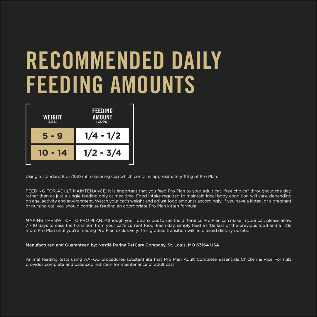 Purina Pro Plan High Protein Cat Food with Probiotics, Chicken, 16 lb Bag