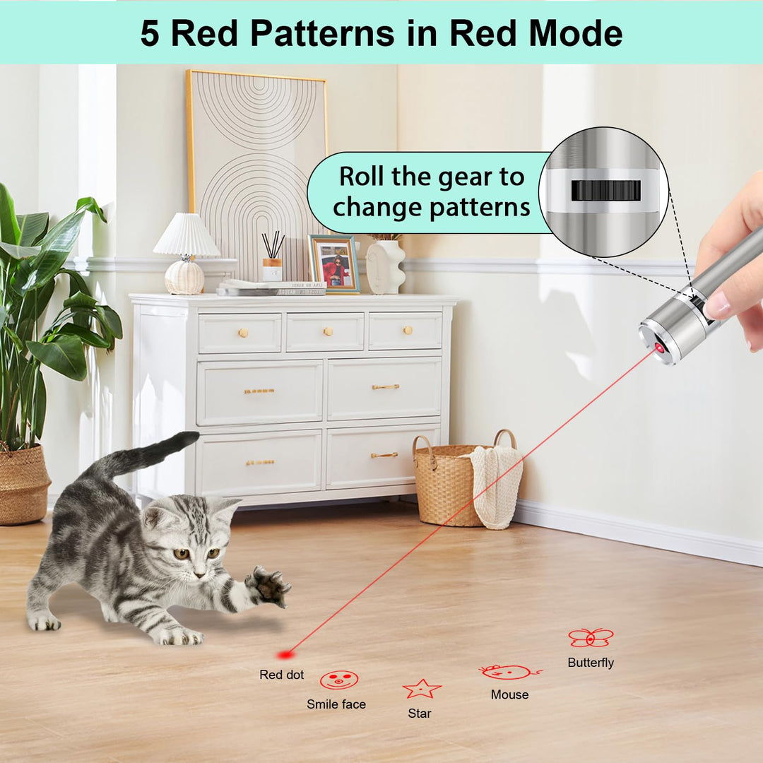 TBTeek Cat Toys, Rechargeable, 3 Light Modes &amp; 5 Fun Patterns