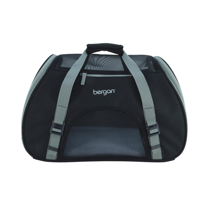 Coastal Pet Bergan Comfort Carrier - Breathable Travel Carrier for Dogs &amp; Cats - Black &amp; Grey, 19" x 10" x 13"