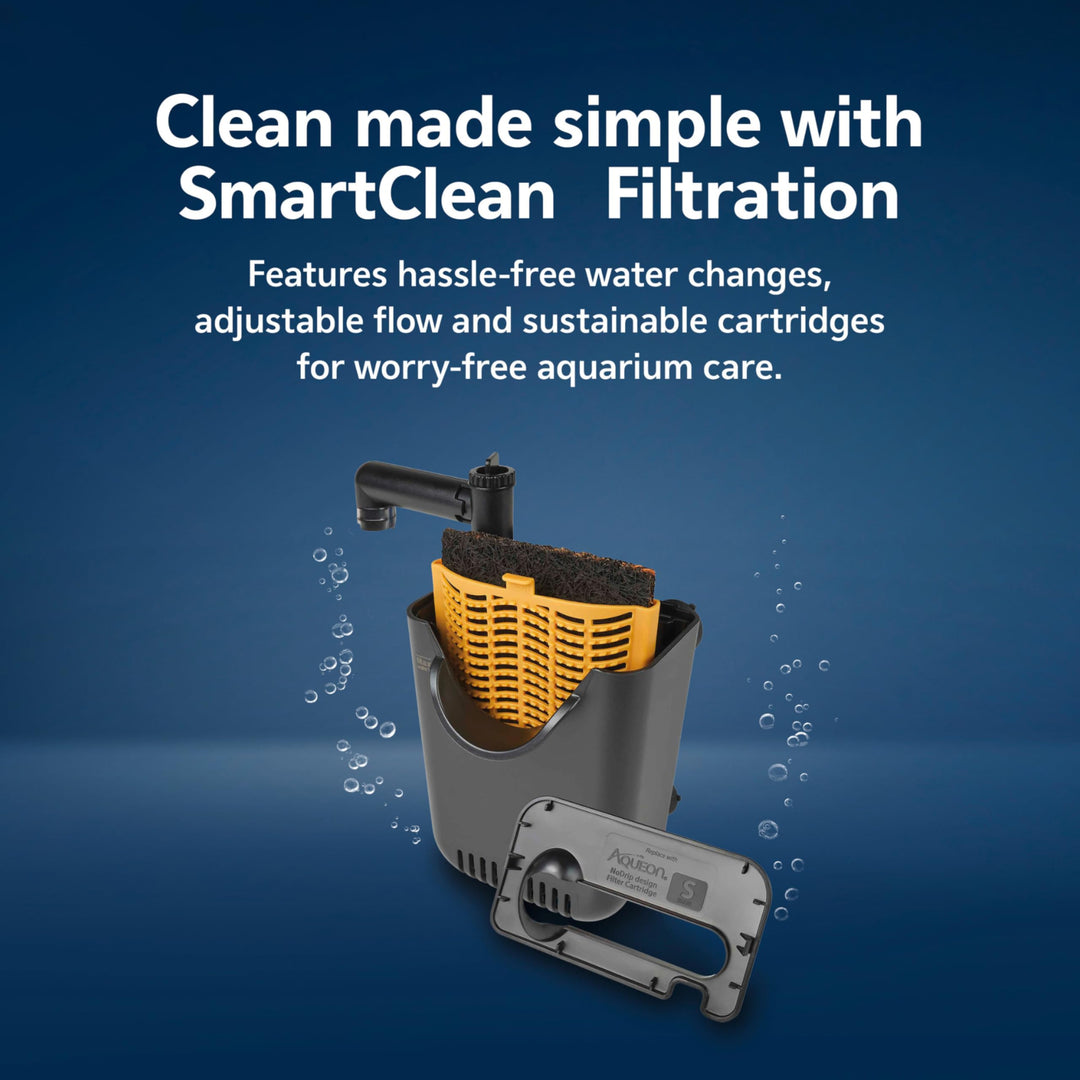 Aqueon Aquarium Starter Kit with Smart Clean Filtration and LED Lighting, Freshwater and Saltwater Fish, Perfect for Tetras, Guppies, Platies, 10-Gallon
