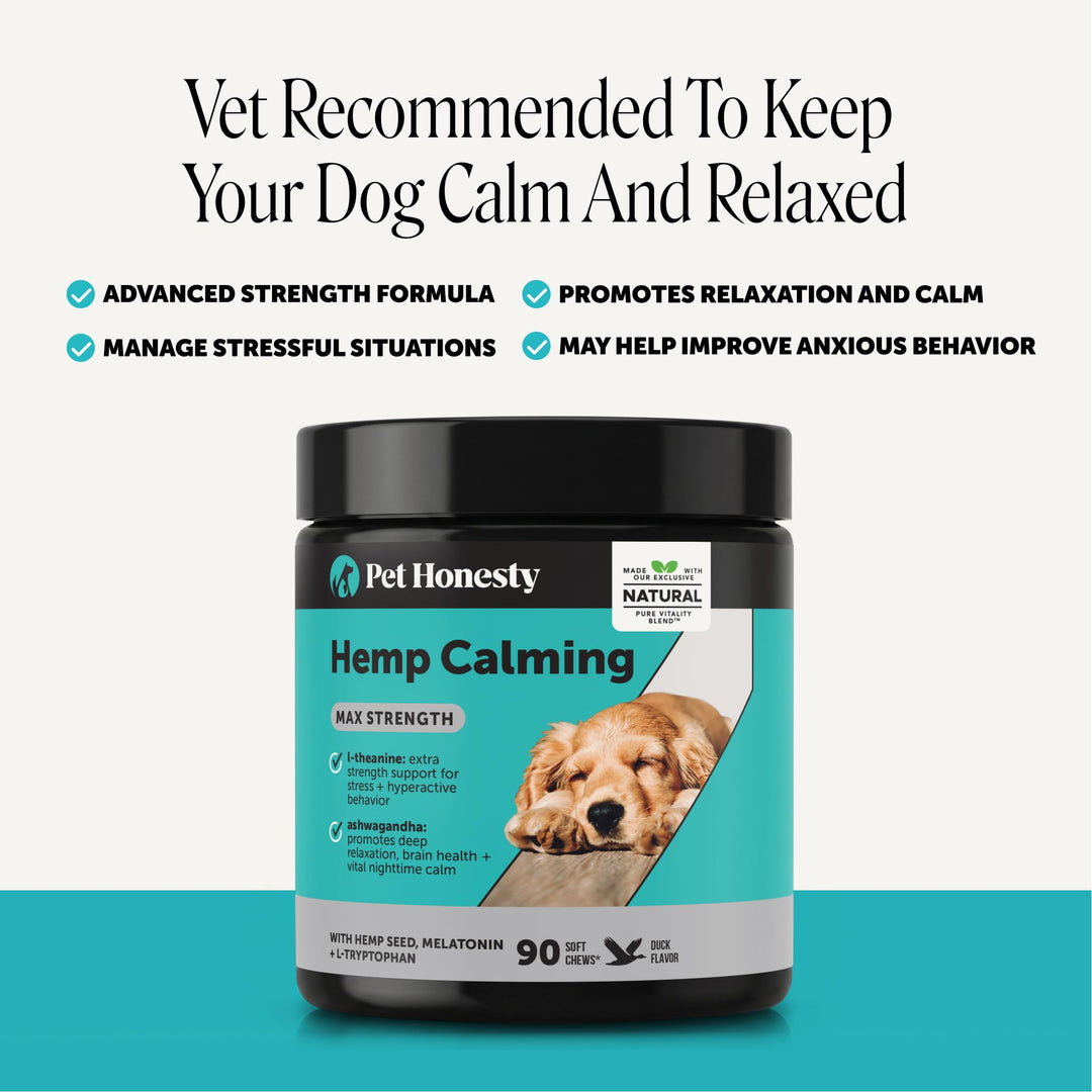 Pet Honesty Vet Recommended Dog Calming Chews with Ashwagandha, 90 Count