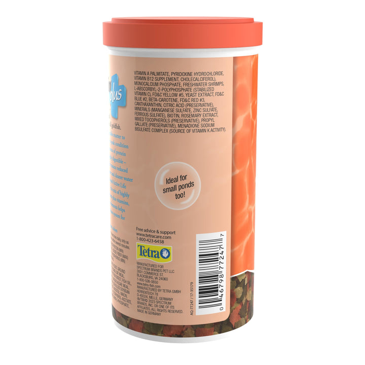 Tetra TetraFin Plus Goldfish Flakes Fish Food with Algae, 7.06 oz