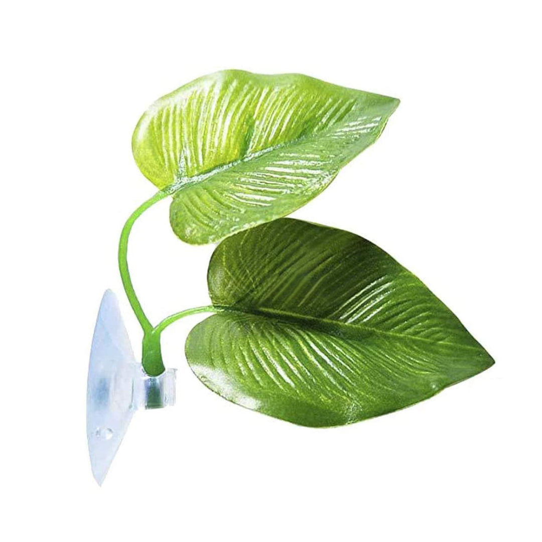 SunGrow Betta Fish Leaf Hammocks, Twin Leaf Design with Suction Cup, 2-Pack - Comfortable Resting, Breathing &amp; Breeding Pads, Easy Install, Simulates Natural Habitat for Healthier Betta