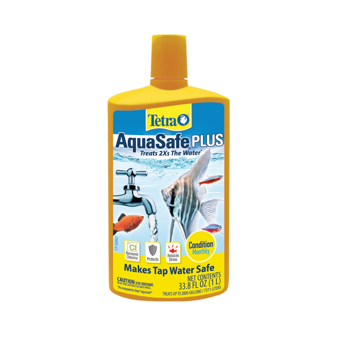 Tetra AquaSafe Plus Water Conditioner &amp; Dechlorinator For Aquarium, 33.8 oz