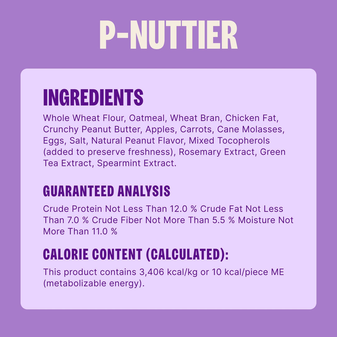 Wellness Old Mother Hubbard Classic P-Nuttier Dog Biscuits, Natural Training Treats, Peanut Butter Flavor, Large Size, 3.3 lb Bag