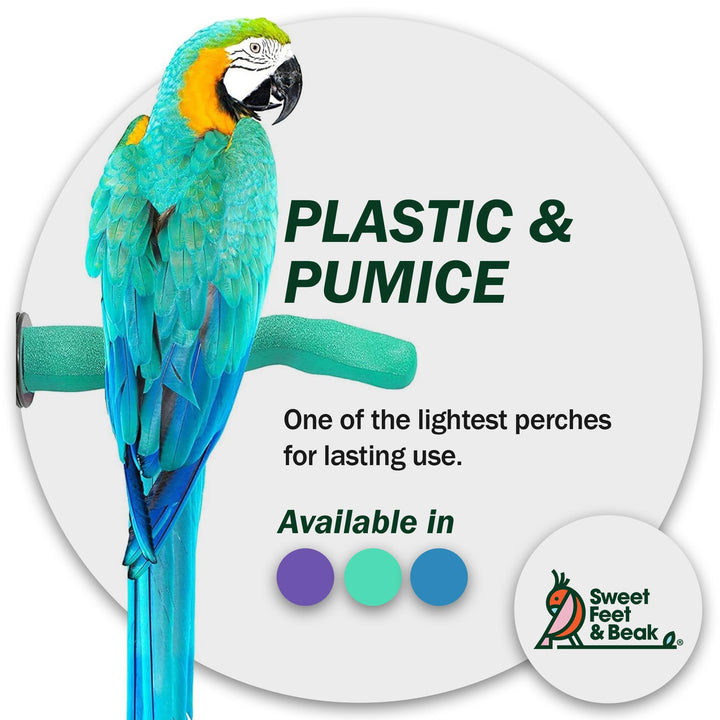 Sweet Feet and Beak Safety Pumice Bird Perch, Large Pedicure Perch, Blue