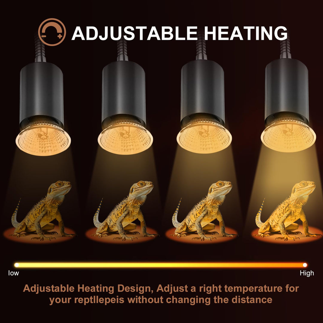 Lachesan 50W Uva Light Bulbs 4-Pack, Turtle Heat Lamp for Reptile