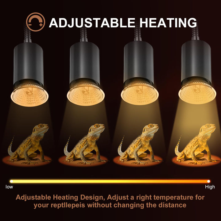Lachesan 50W Uva Light Bulbs 4-Pack, Turtle Heat Lamp for Reptile