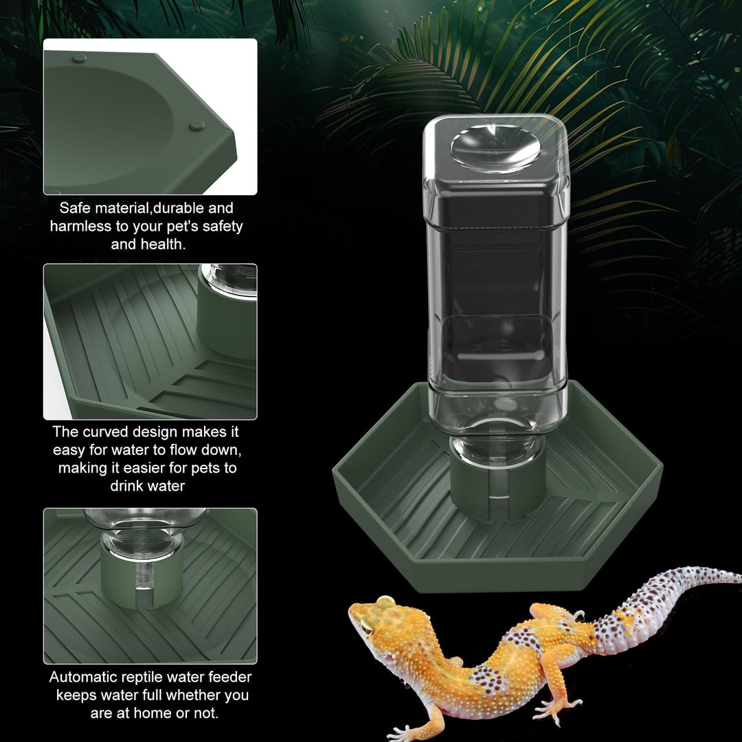 NOMOY Reptile Water Dispenser Bowl for Bearded Dragon Tortoise