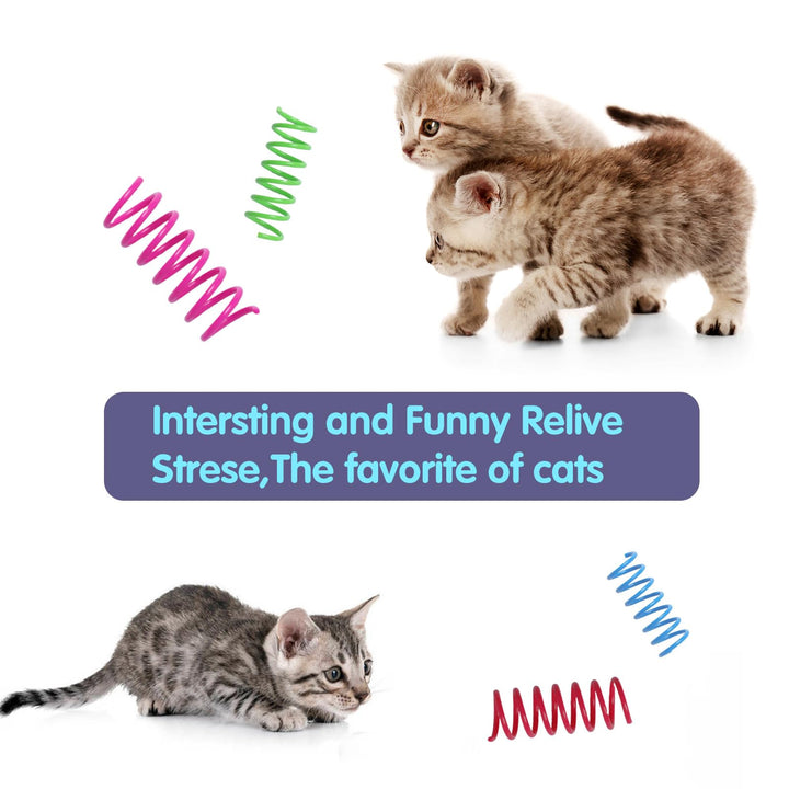 Kitys Fatch 12PCS 12Colors Cat Spring Toys for Indoor Cats