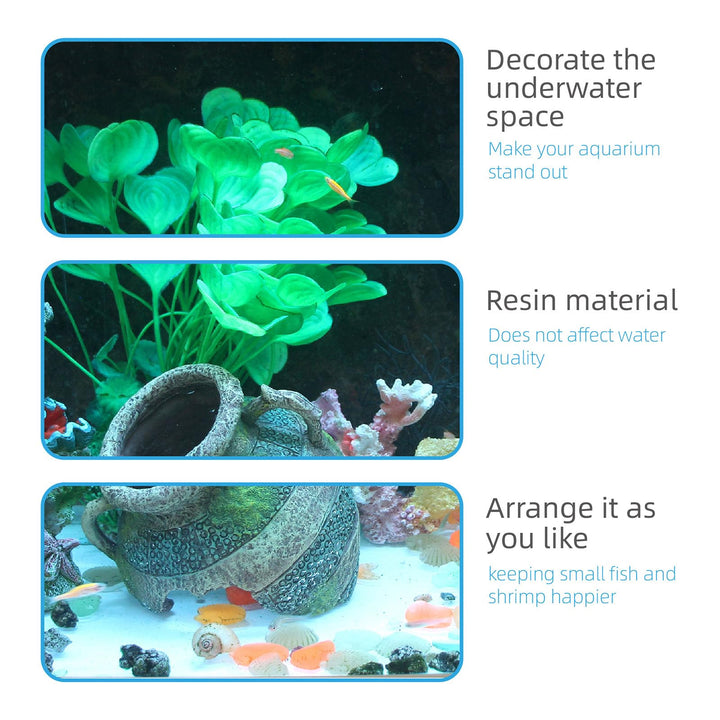 relaqcc Aquarium Decor Ruins Leaning Vase Hideaway Cave, Betta Fish Tank Accessories for Goldfish, Shrimp, Conch, Cichlid
