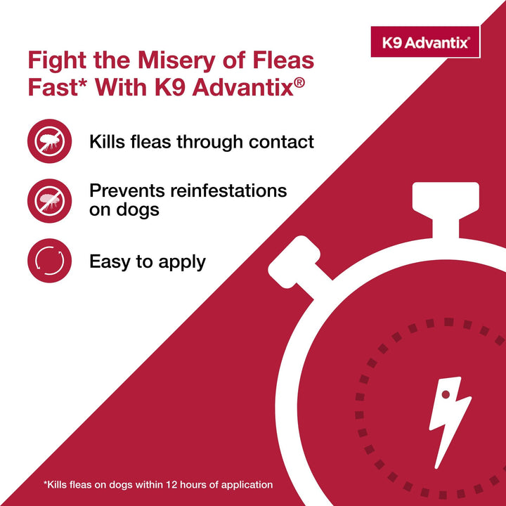 K9 Advantix Flea, Tick &amp; Mosquito Prevention for Dogs 21-55 lbs. | Flea Drops for Large Dogs | Apply Monthly | 4 Treatments (Pack of 2)