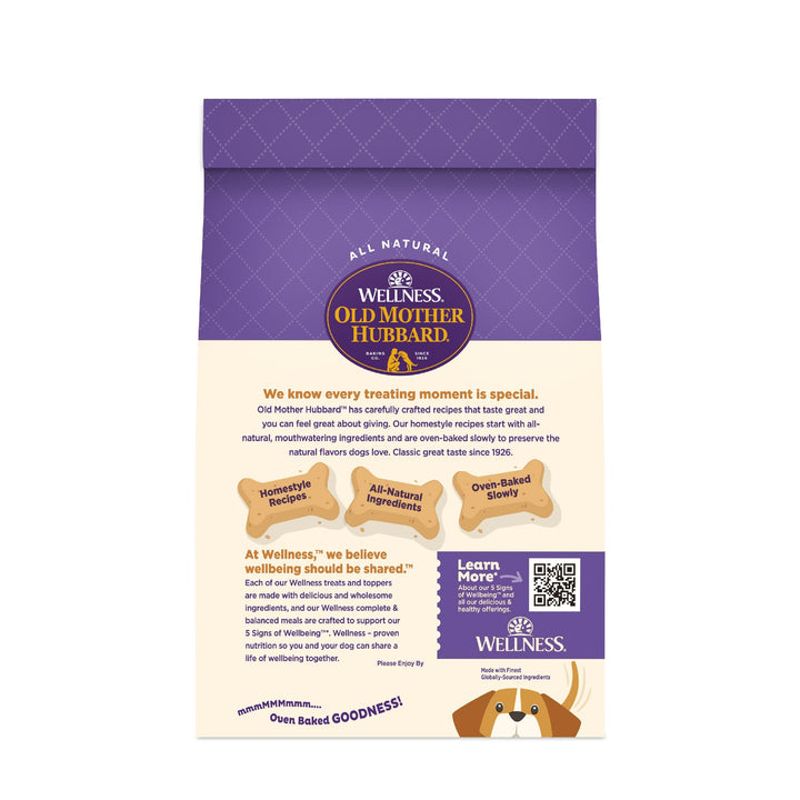 Wellness Old Mother Hubbard Classic P-Nuttier Dog Biscuits, Natural Training Treats, Peanut Butter Flavor, Large Size, 3.3 lb Bag