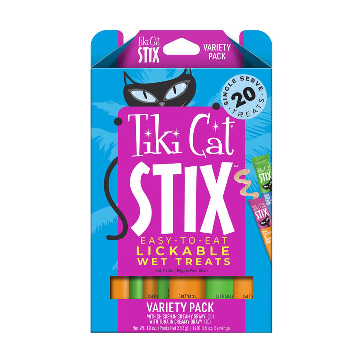 Tiki Cat Stix Wet Cat Treats, Variety Pack, 10 oz Box (20 Stix)