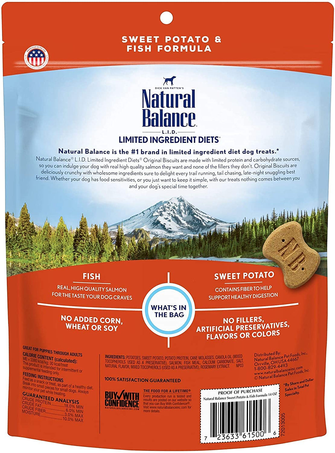 Natural Balance L.I.T. Sweet Potato and Fish Formula Dog Treats for Dogs - 3-Pack, 14oz