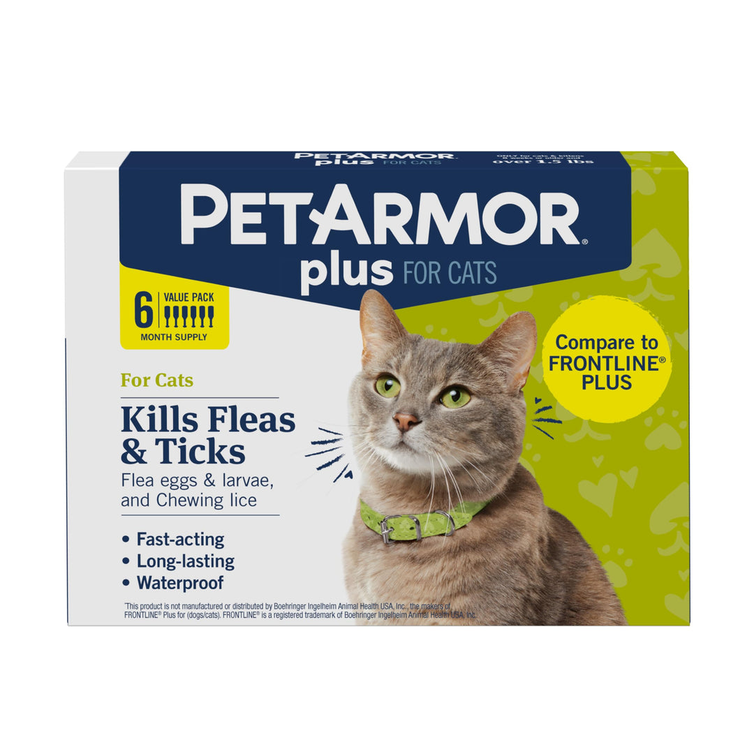 PetArmor Plus Flea &amp; Tick Topical Cats 1.5 lbs+, 6-Month