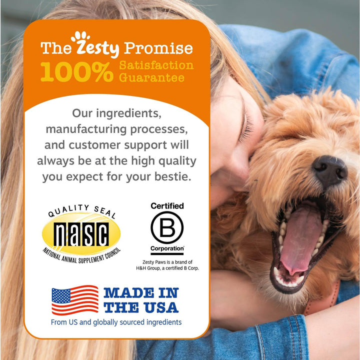 Zesty Paws Salmon Oil for Dogs &amp; Cats - Omega 3 for Dogs 8.5oz