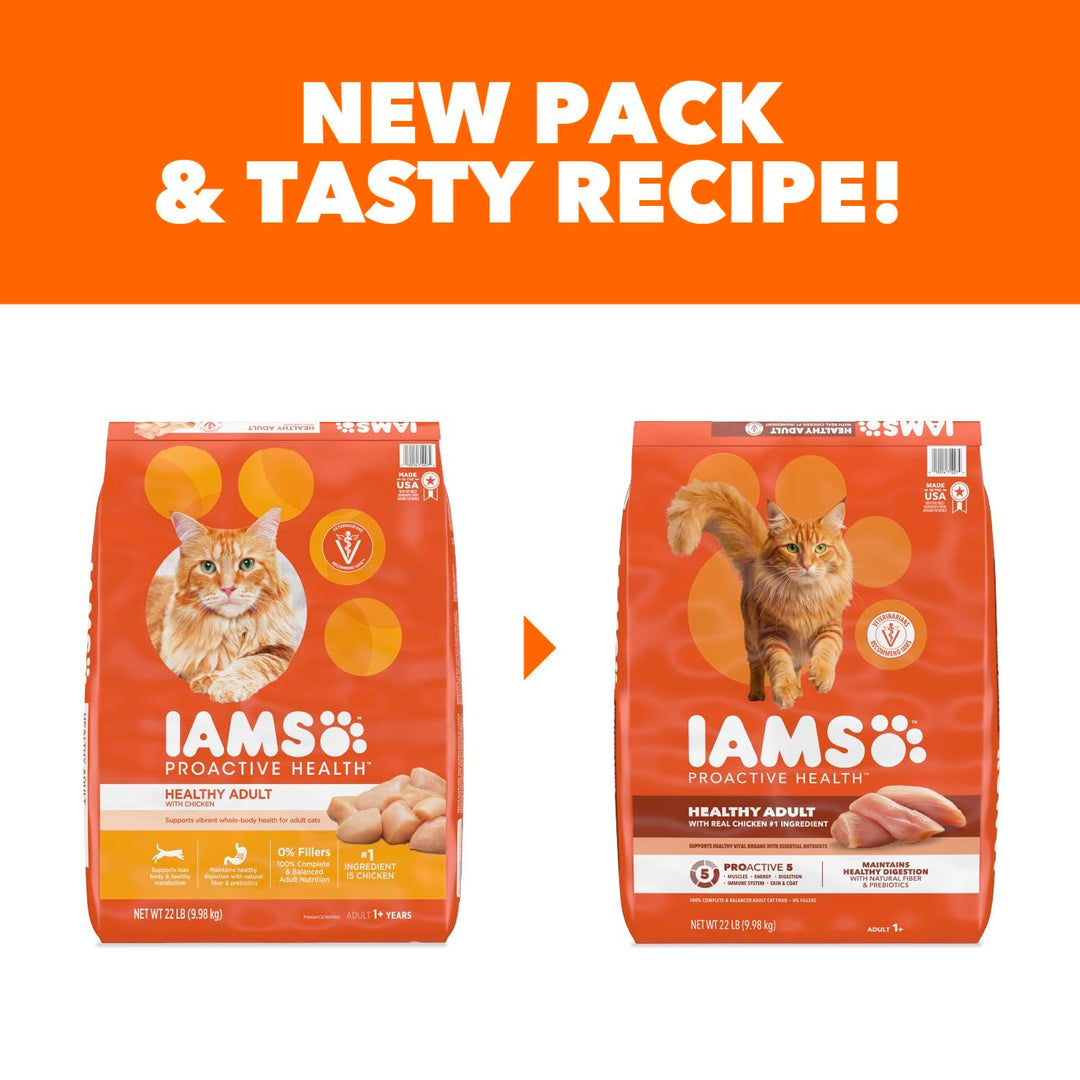 IAMS Proactive Health Healthy Adult Dry Cat Food, Chicken, 22 lb