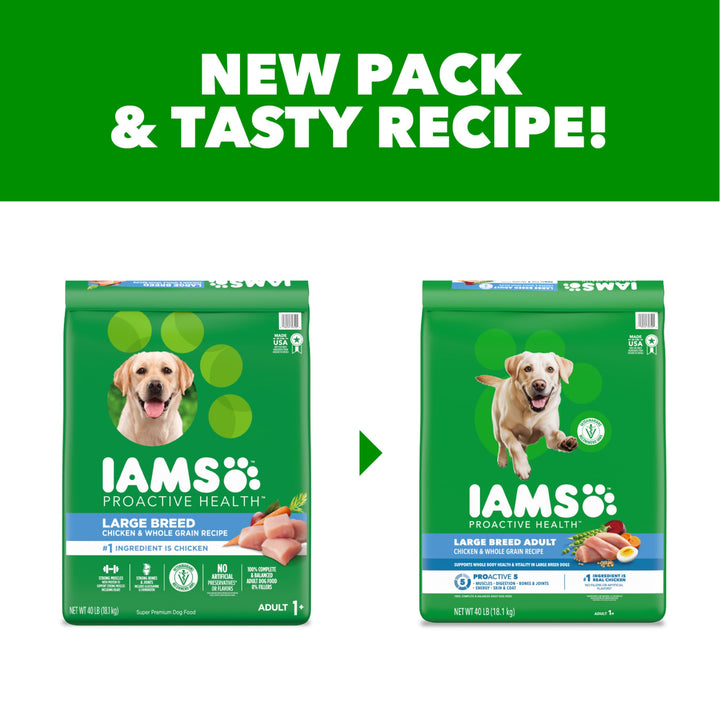 IAMS Proactive Health Large Breed Dry Dog Food, Chicken, 40 lb