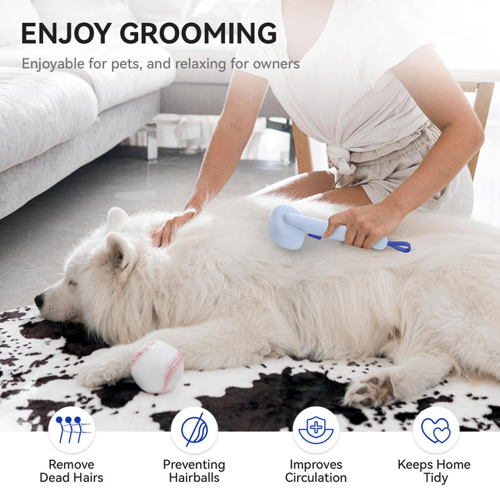 aumuca Skin Friendly Self-Cleaning Slicker Brush for Dogs &amp; Cats, Gentle Pet Grooming Tool for Shedding &amp; Deshedding, Efficient Hair Remover for Long &amp; Short Haired Pets