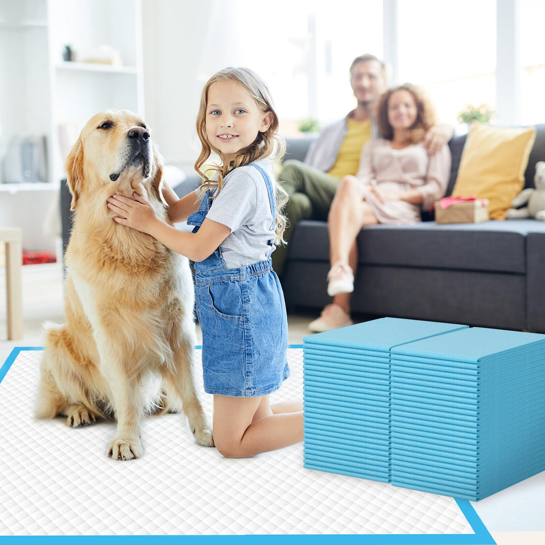 100 Count Large Dog &amp; Cat Puppy Pee Pads - 28"x30" Absorbent Potty Training Pads | Leakproof Quick-Dry Disposable Pet Pads for Puppies, Dogs &amp; Cats | Indoor, Outdoor, Litter Box, Housebreaking Use