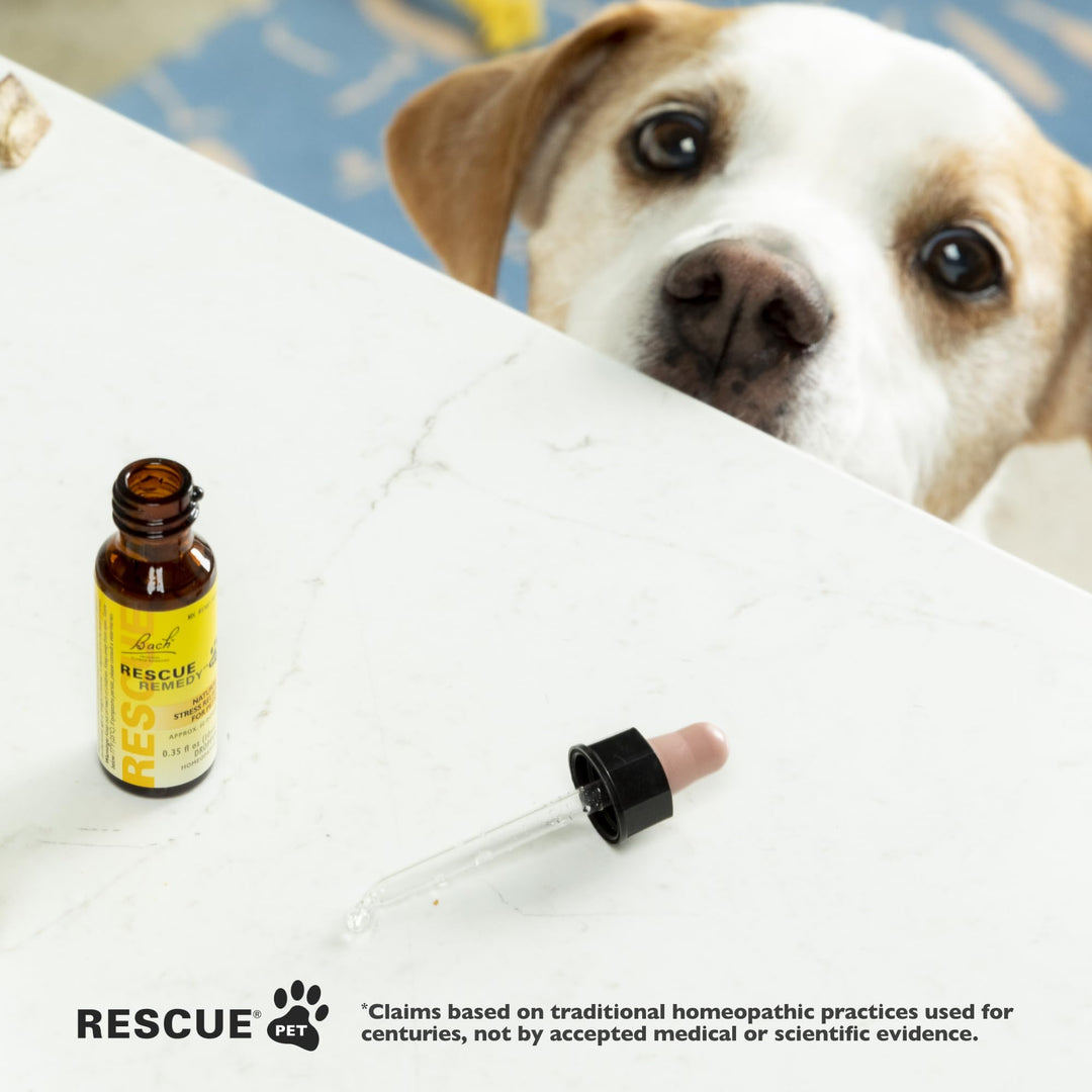 Rescue Remedy Pet Dropper - 10mL - Stress &amp; Tension Support for Dogs &amp; Cats with Bach Natural Flower Essences - Sedative-Free, Homeopathic Liquid Formula - For All Breeds, Ages &amp; Weights