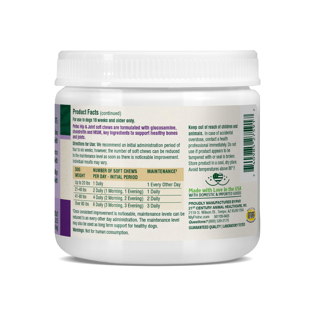 PetNC Natural Care Hip and Joint Soft Chews for Dogs, 90 Count - 27591