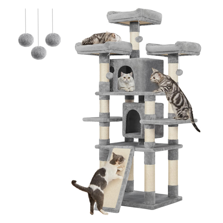 Feandrea 67.7-Inch Multi-Level Cat Tree for Large Cats, with Cozy Perches