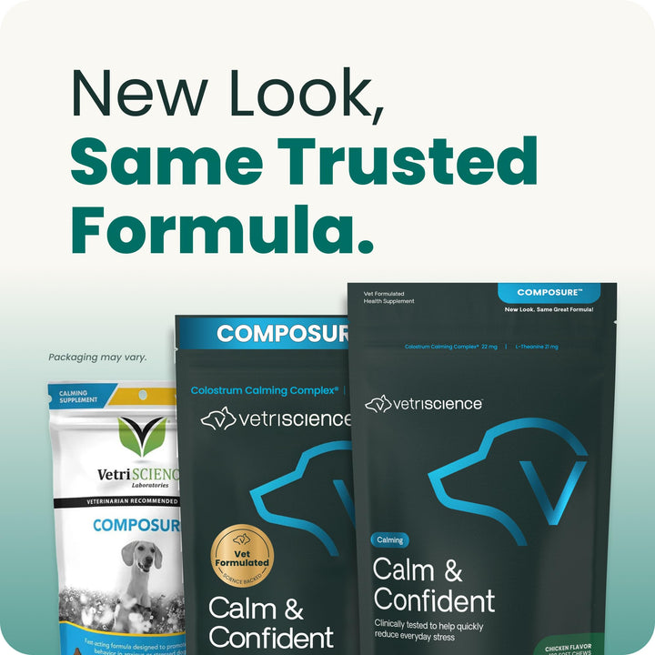 VetriScience Calm &amp; Confident Chews for Dogs, Chicken, 60 Count