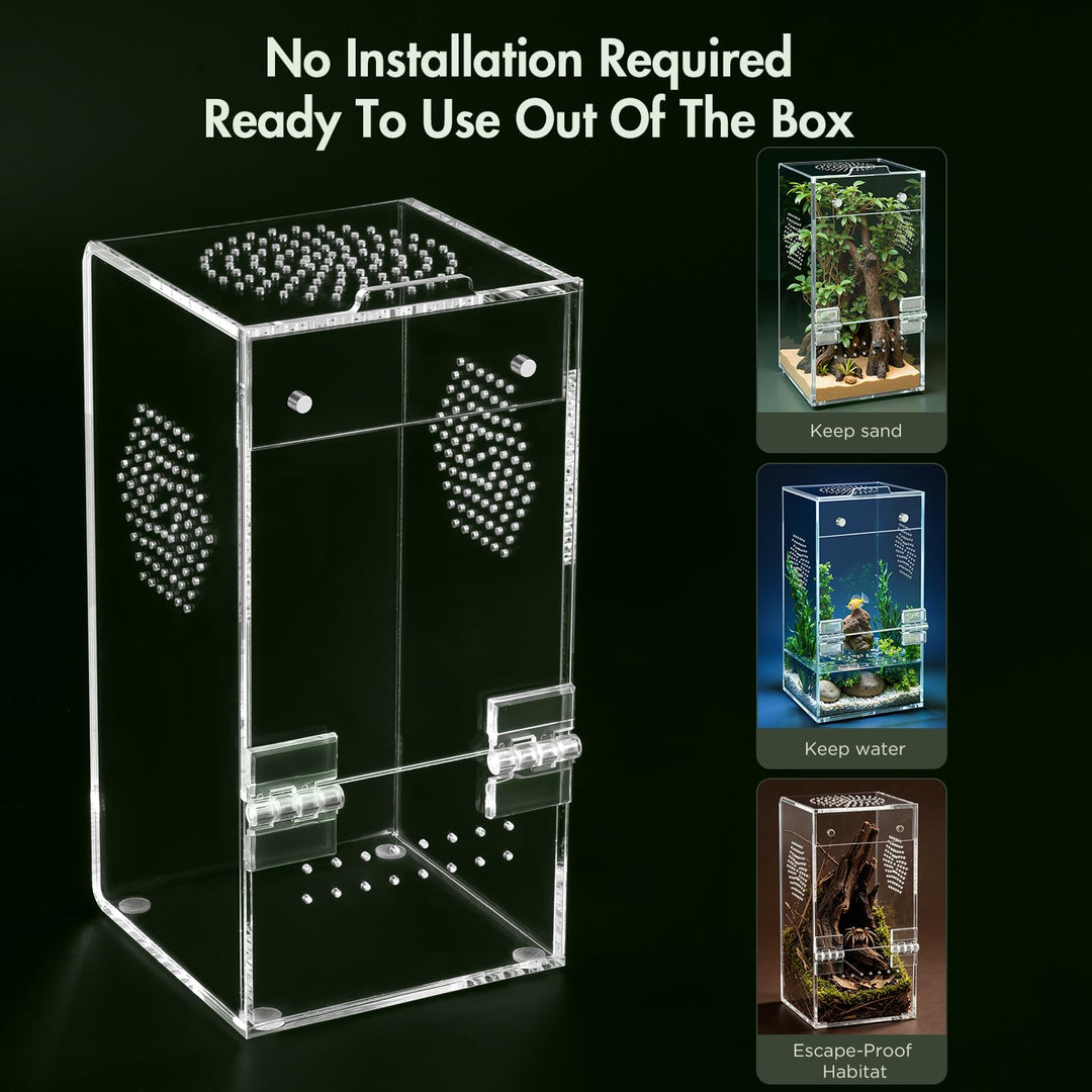 CourtyardAid Pre-Assembled Jumping Spider Enclosure, All-Side Ventilation