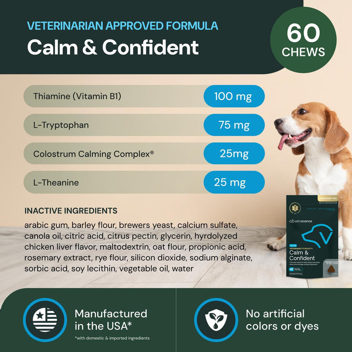VetriScience Veterinary Strength Calm &amp; Confident, Chicken, 60 Chews