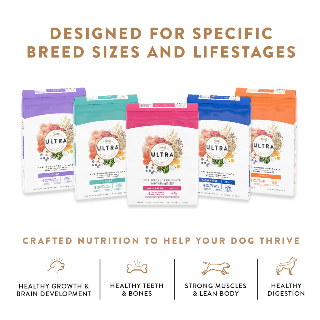 Nutro Ultra High Protein Natural Dry Dog Puppy Food with a Trio of Proteins from Chicken Lamb and Salmon, 30 lb. Bag