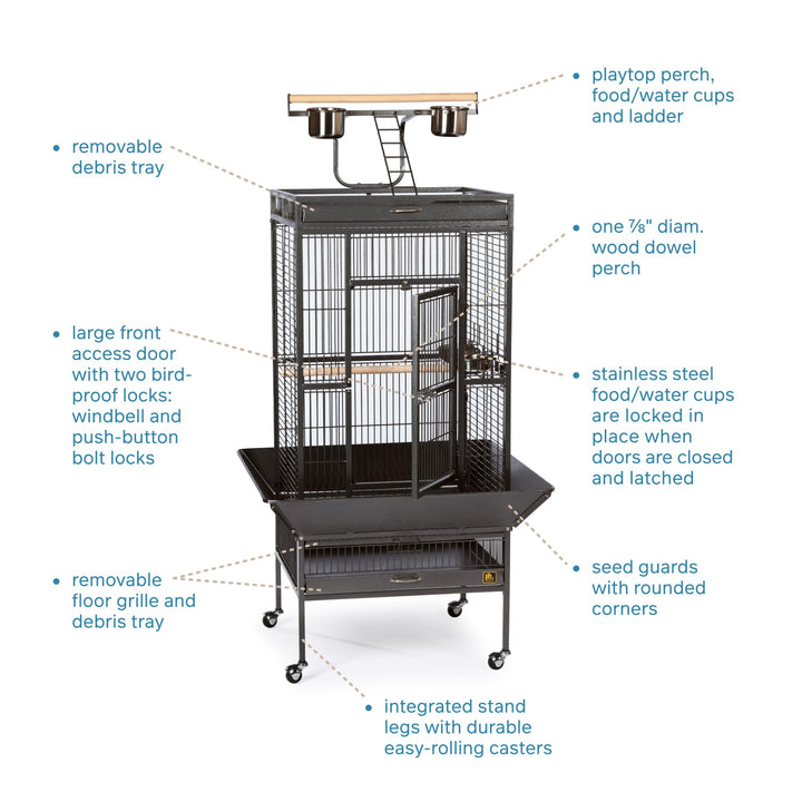 Prevue Pet Products Wrought Iron Select Bird Cage - L, Black Hammertone
