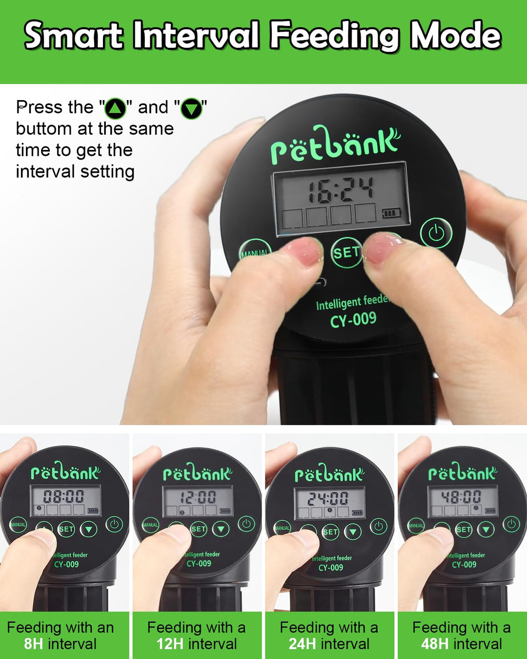 Petbank Automatic Fish Feeder for Aquarium Easy Setup &amp; 4 Timers Black