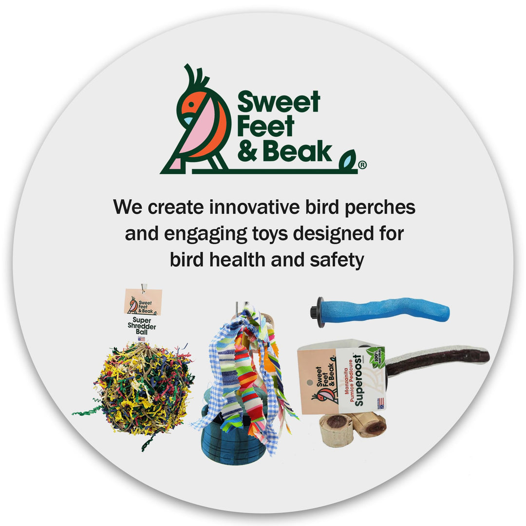 Sweet Feet and Beak Safety Pumice Bird Perch, Large Pedicure Perch, Blue