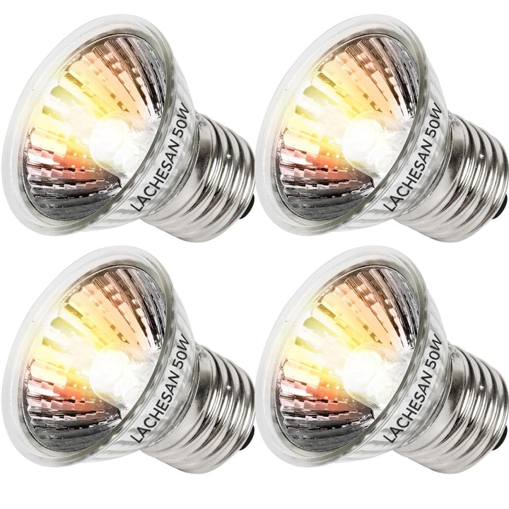 Lachesan 50W Uva Light Bulbs 4-Pack, Turtle Heat Lamp for Reptile