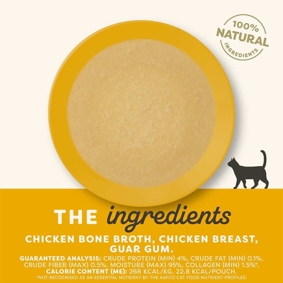 Applaws Chicken Breast Bone Broth Cat Food Topper 12-Pack 3 oz Pouches