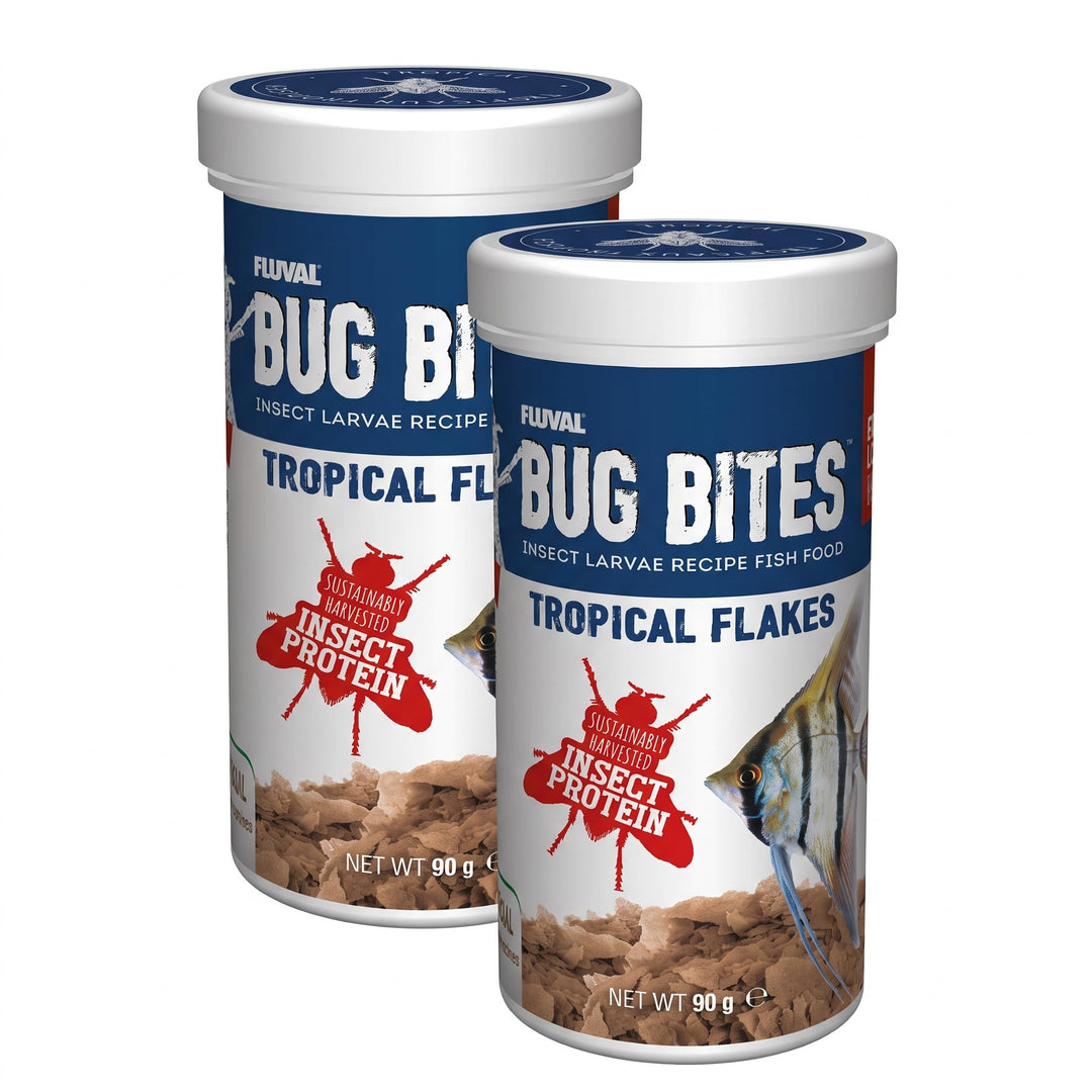Fluval Bug Bites Tropical Fish Food, Flakes for Small to Medium Sized Fish, 3.17 oz., A7332, Brown (Pack of 2)