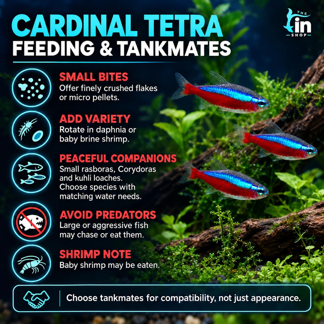 Cardinal Tetra Live Freshwater Aquarium Fish | Pack of 5 (+2 Complimentary)