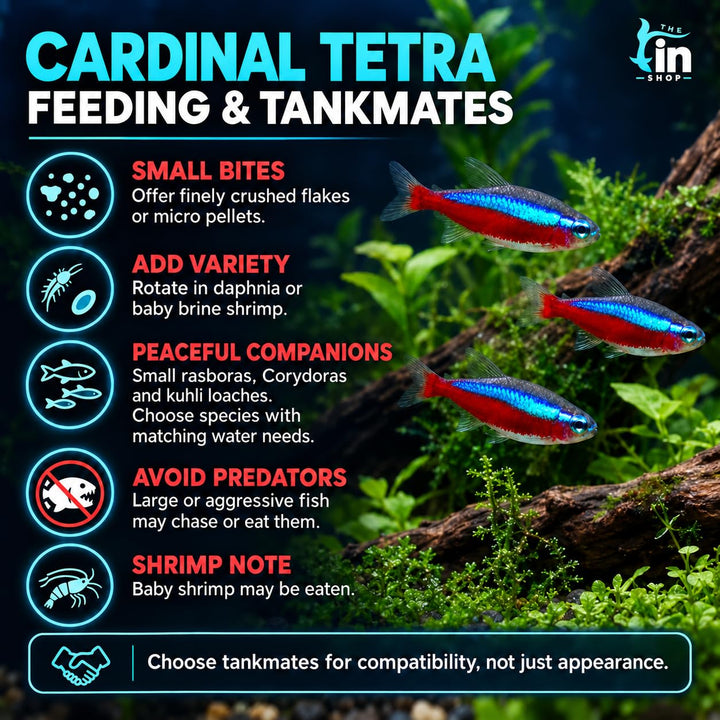 Cardinal Tetra Live Freshwater Aquarium Fish | Pack of 5 (+2 Complimentary)