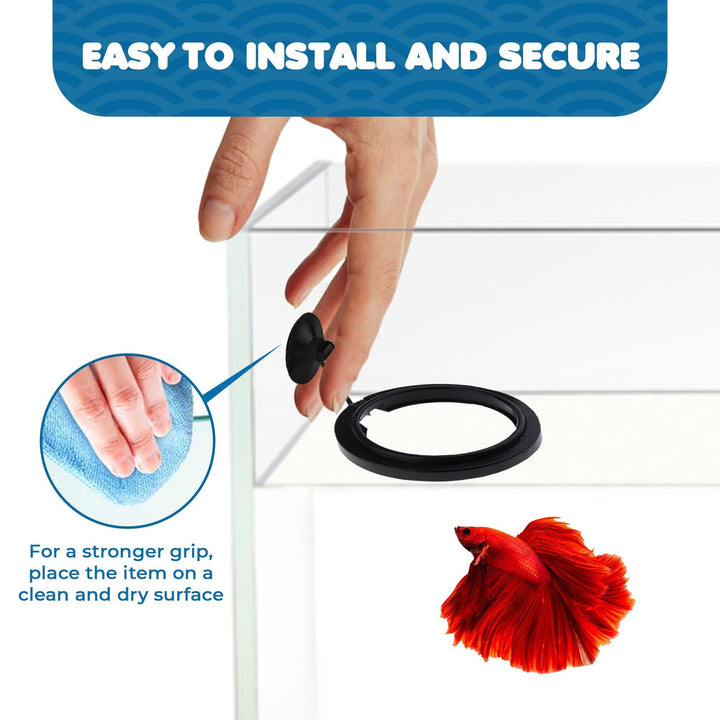 SunGrow Betta Feeding Ring with Suction Cup for Guppy &amp; Small Fish, 1 Pc
