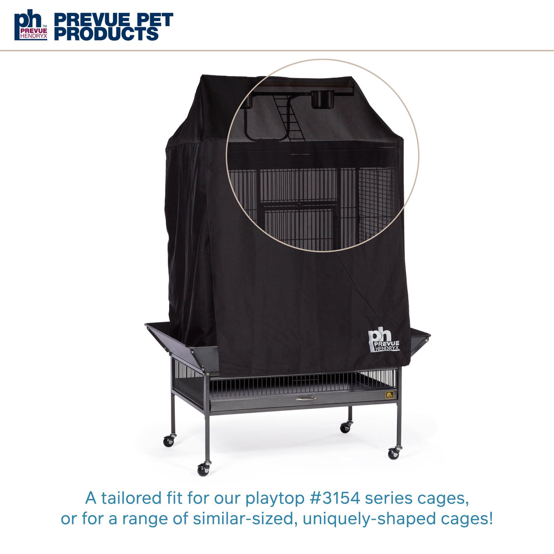 Prevue Pet Products Large Playtop Bird Cage Cover - Black, Size Large
