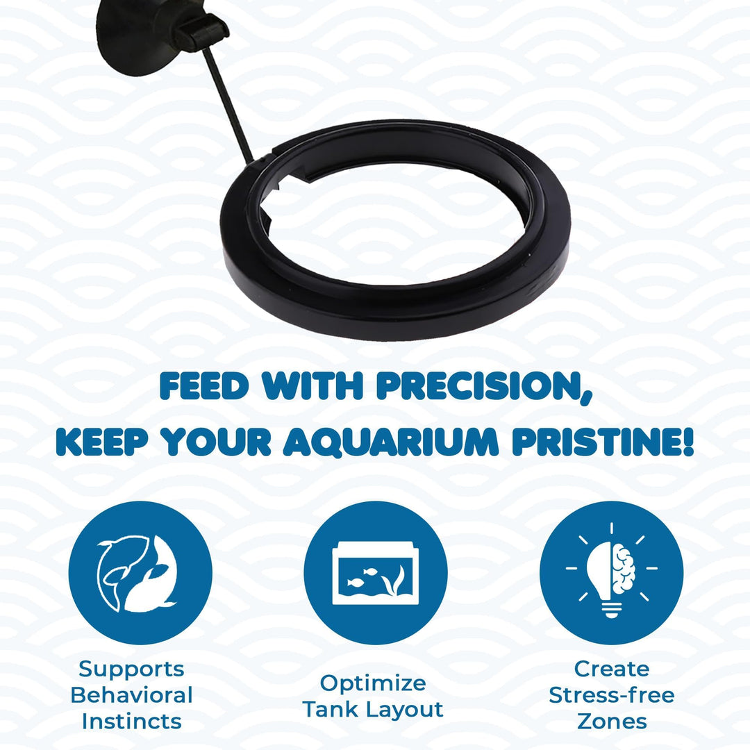 SunGrow Betta Feeding Ring with Suction Cup for Guppy &amp; Small Fish, 1 Pc