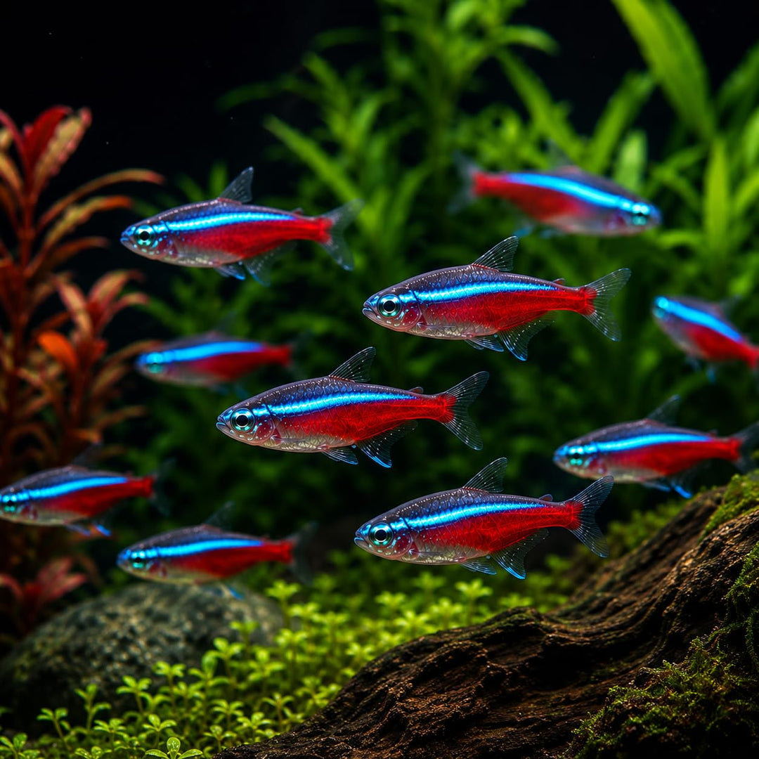 Cardinal Tetra Live Freshwater Aquarium Fish | Pack of 5 (+2 Complimentary)