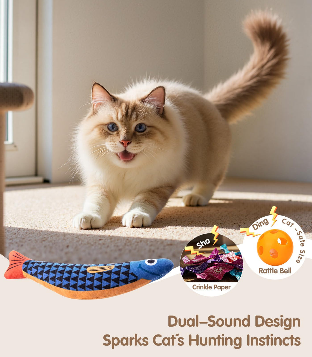 PetBusy Cat Toys with [5000 mg A+Natural Catnip &amp; Silvervine] Kicker Fun